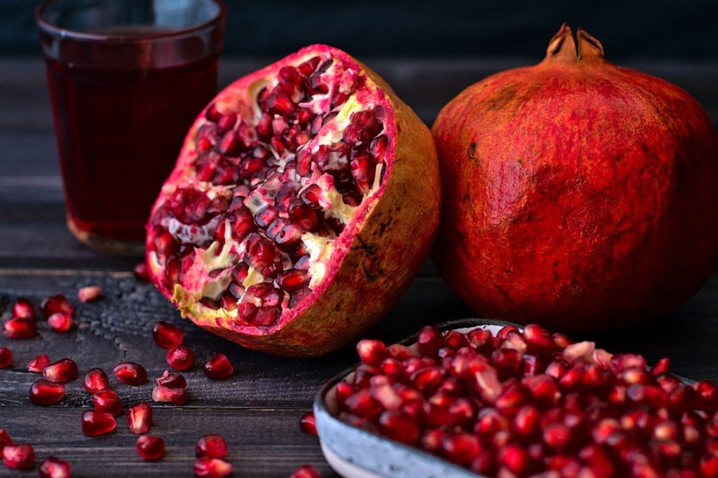 pomegranate, fruit, bowl